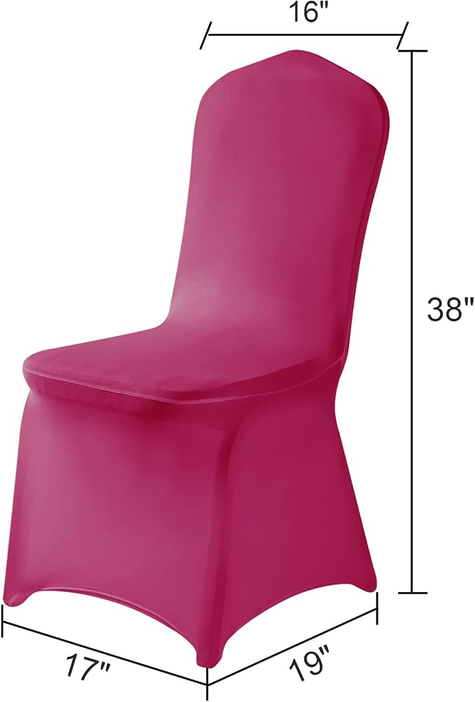 Spandex Chair Covers, 25PCS, Washable Protector for Living Room, Party, Banquet, Wedding, Hotel (Fuchsia) - Image 2