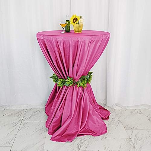 BalsaCircle 6 pcs 120 inch Fuchsia Round Tablecloths Polyester Fabric Table Cover Linens for Wedding Party Reception Banquet Events Kitchen Dining - Image 7