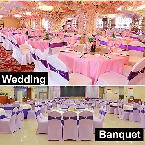 Navy Blue Chair Sashes 50 Pack, Spandex Dark Blue Chair Bows for Wedding Birthday Party Reception Banquet Event Decor (50 Pieces, Navy Blue) - Image 6