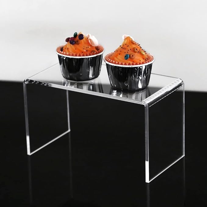 CLAY TONIC 4-PC Large Clear 5mm Thick Acrylic Display Risers, 8''x4''x4.5'' | For Funko POP figures,Retail Display, Display Riser Shelf Showcase Fixtures for Jewelry - Image 4