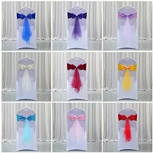 Stretch Spandex Chair Sashes Bands Polyester Chair sash for Banquet Party Chairs Covers Wedding Ceremony Elastic Bows Decorations（Burgundy 100 Pcs） - Image 5