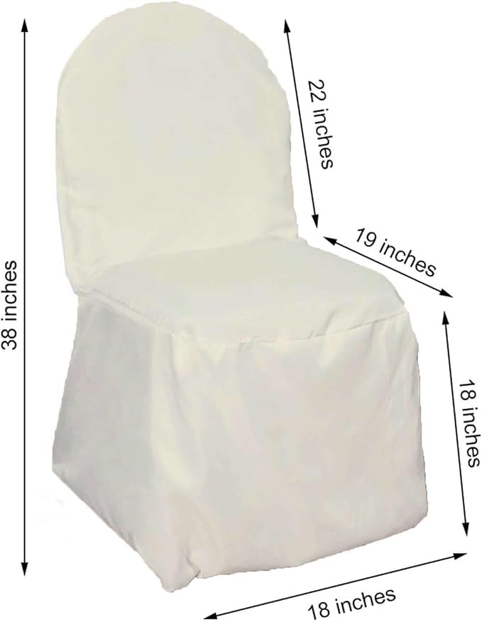 Efavormart 30 PCS Ivory Polyester Banquet Chair Covers, Reusable or Disposable Stain Resistant Chair Covers - Image 3