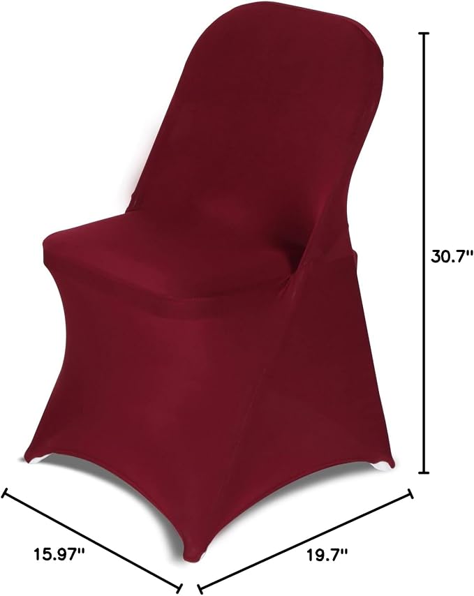 HAINARverS Folding Chair Covers for Wedding, 10pcs Burgundy | Stretch Spandex Washable Fabric Chair cover, Decoration Chair Cover for Wedding, Party, Banquet, Birthday, Conference, Event - Image 8