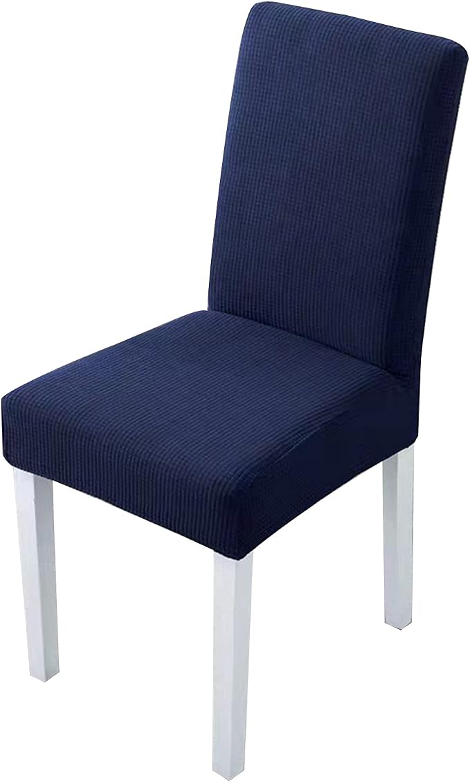 1PCS Dining Chair Covers Polyester Stretch Dining Room Chair Slipcovers Removable Available Waterproof and Washable Chair Covers for Kitchen、Banquet、Hotel and Party（Navy） by Unknown