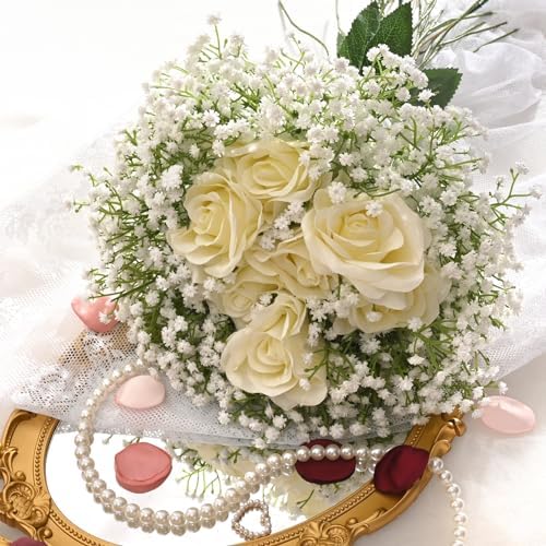 Elyum Babys Breath Artificial Flowers, 25 Pcs Baby Breath Flowers Fake Bulk - Image 5