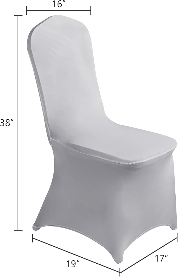 SuperO Waterproof Spandex Chair Cover 25PCS, Stretch Dining Chair Covers, Polyester Outdoor Chair Covers, Protector Stretch Chair Cover for Party Universal, Banquet, Wedding Event, Hotel(Silver) - Image 3