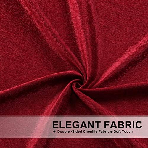 ELKCA Burgundy Red Valance with Beads for Festival Holiday,Thick Chenille Window Curtains Valance for Living Room,Rod Pocket(W39inch,1 Panel) - Image 4