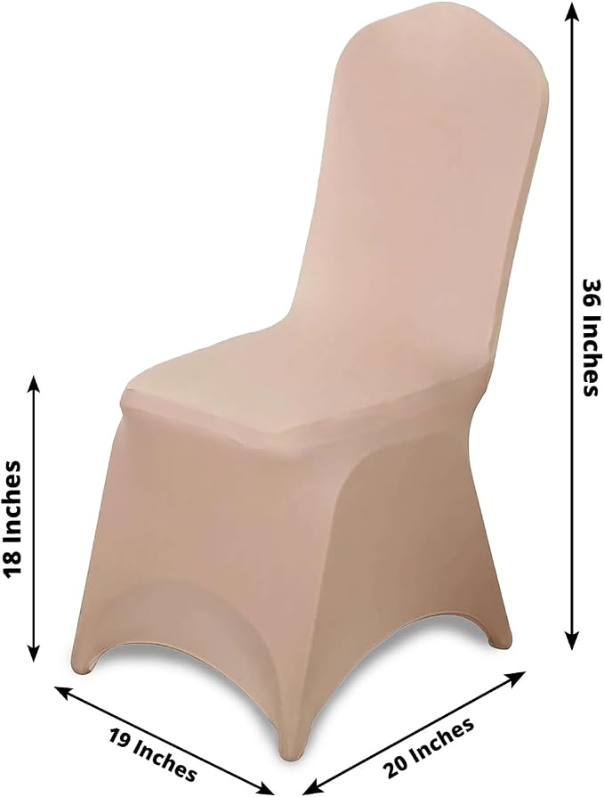 Efavormart 10 PCS Spandex Stretch Nude Chair Covers Universal Banquet Chair Covers for Party Dining with Foot Pockets Washable Wedding Chair Slip Covers for Outdoor - Image 7