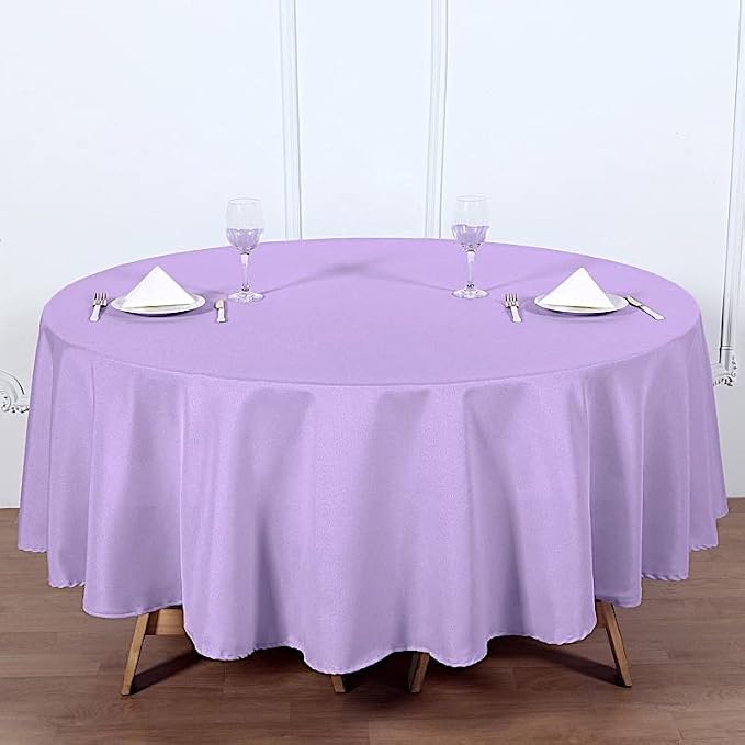 Balsa Circle 6 pcs 90 inch Lavender Round Washable Polyester Easy-Care Tablecloth for Indoor and Outdoor Bridal Shower Wedding Table Buffet Table Parties Kitchen Dining - Image 3