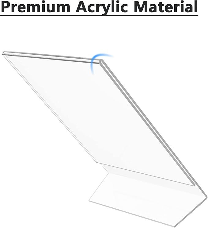 MaxGear Acrylic Sign Holder 4 x 6 Inches 12 Pack, Vertical L Shape | Small ClearTable Sign Display Stand, Acrylic Picture Photos Frame, Menu Flyer Holders for Office, Store, Home, Retail - Image 4