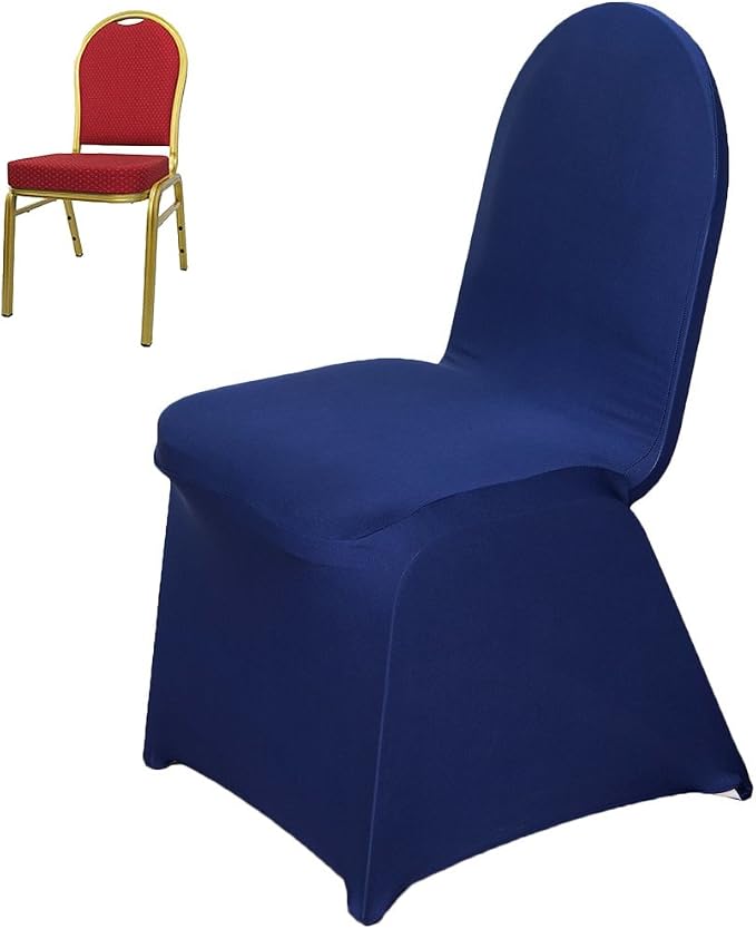 Tableclothsfactory 40 PCS Navy Blue Stretchy Spandex Fitted Banquet Chair Cover Dinning Event Slipcover for Wedding Party Banquet Catering - Image 2