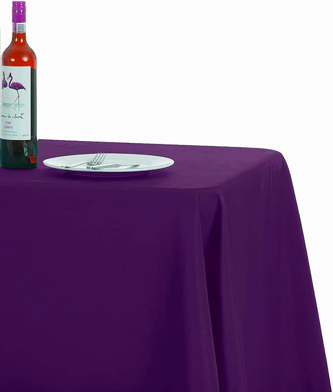 MDS Pack of 5 Rectangle Tablecloth 60 x 60 Inch Polyester Wrinkle Resistant Washable Polyester Table Cloth for Kitchen Dining Buffet Parties, Picnic, Events, Weddings and Restaurants - Purple by MDS
