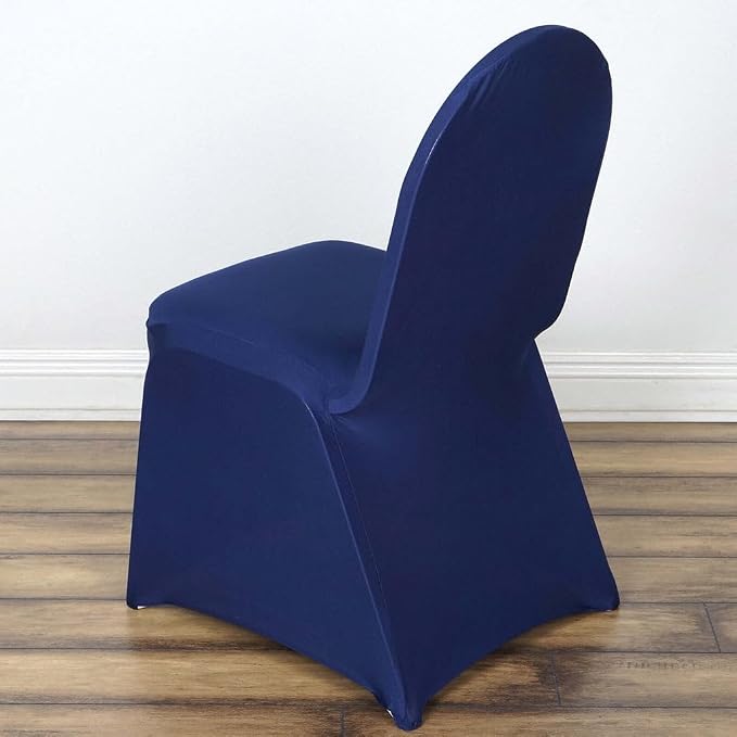 Tableclothsfactory 40 PCS Navy Blue Stretchy Spandex Fitted Banquet Chair Cover Dinning Event Slipcover for Wedding Party Banquet Catering by TABLECLOTHSFACTORY