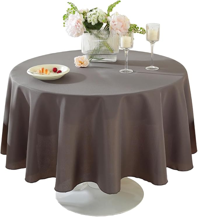 5 Pack Round Tablecloth 70 Inch Charcoal Tablecloth, Polyester Fabric Washable Table Cloth for Home, Party, Wedding or Restaurant Use. - Image 2