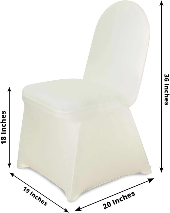 Efavormart 20 PCS Ivory Premium Spandex Stretch Banquet Chair Covers for Dining Chairs Party Wedding Outdoor Events Slip Covers W/Foot Pockets Washable - Image 6