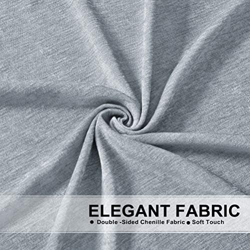 ELKCA Thick Double-Sided Chenille Window Curtains Valance for Living Room, Silver Grey Valance with Beads for Bedroom,Rod Pocket (W138inch,1 Panel) - Image 4