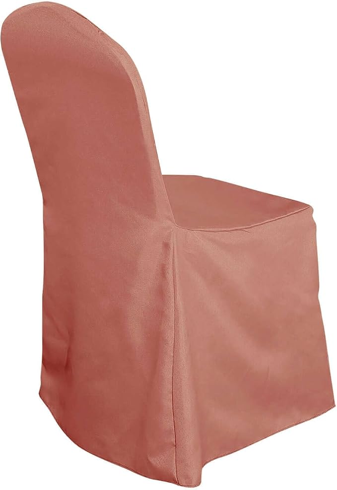 Efavormart 50PCS | Round Top Terracotta Polyester Banquet Chair Covers Linen Dinning Chair slipcover for Wedding Party Event Catering - Image 6