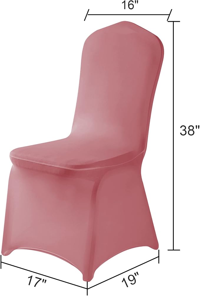 Spandex Chair Covers, 25PCS, Washable Protector for Living Room, Party, Banquet, Wedding, Hotel (Dusty Pink) - Image 2