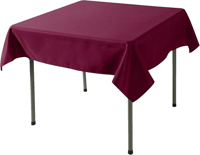 Cupuamon Square Tablecloth 52x52 inch Washable Polyester Fabric Table Cloth for Wedding Party Dining Banquet Decoration（52x52,Burgundy） - Image 2