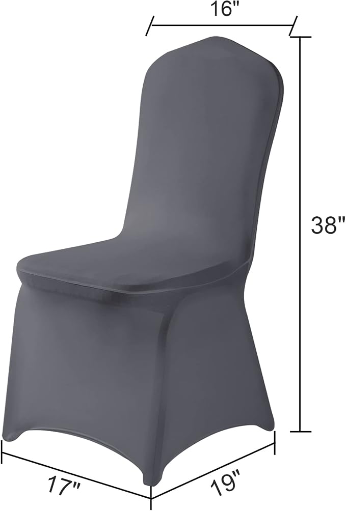 Spandex Chair Cover, 12PCS Removable and Washable Protector for Living Room, Party, Banquet, Wedding Event, Hotel (Gray) - Image 2