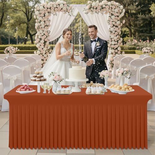 Smiry Spandex Elastic Fitted Table Cloth Skirt for 4FT Rectangle Table - Image 2