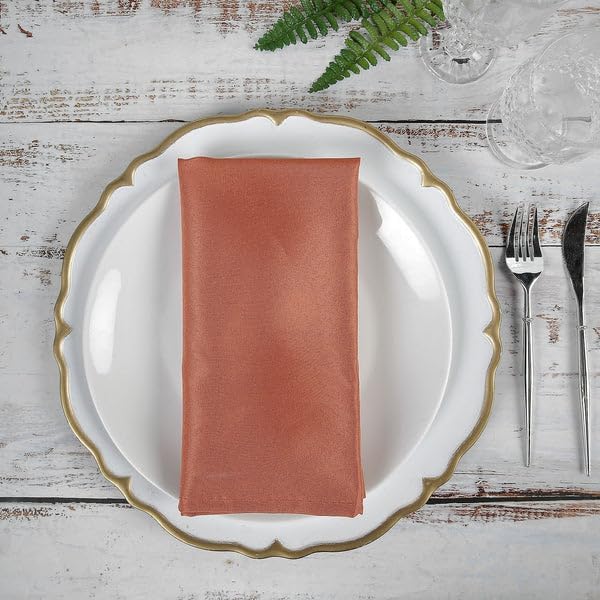 Tableclothsfactory Premium Pack of 5 Premium Terracotta 20" x 20" Washable Polyester Napkins Great for Wedding Party Restaurant Dinner Parties - Image 6