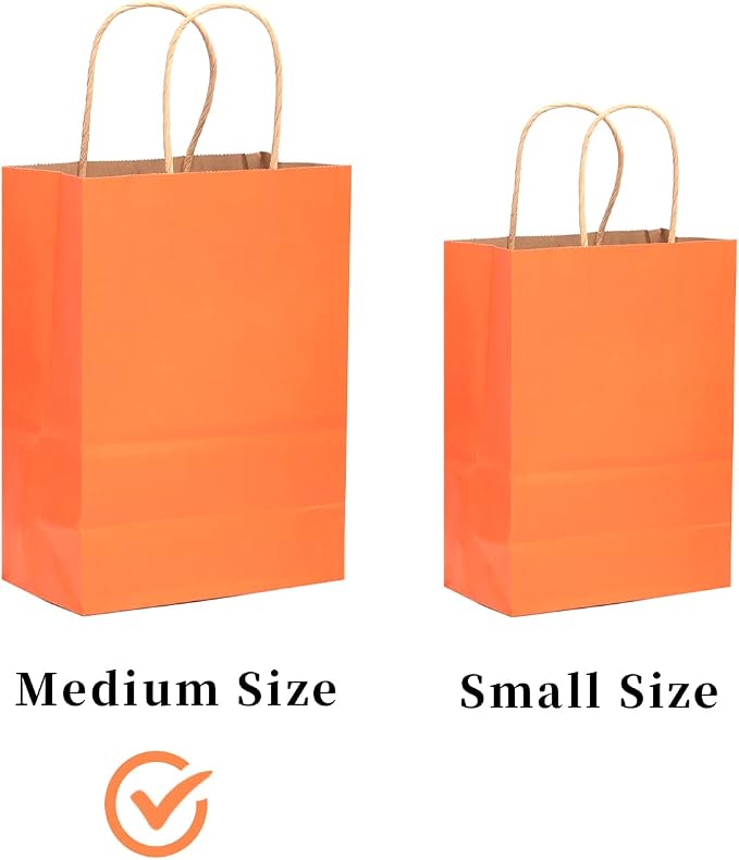 qiqee 60 pcs Kraft Bags with Handles 7.6"x4.75"x10.5" Medium Gift Paper Bag 16 Different Solid Color Bags - Image 3