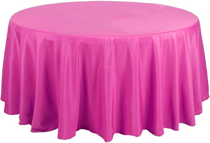 BalsaCircle 6 pcs 120 inch Fuchsia Round Tablecloths Polyester Fabric Table Cover Linens for Wedding Party Reception Banquet Events Kitchen Dining by BalsaCircle