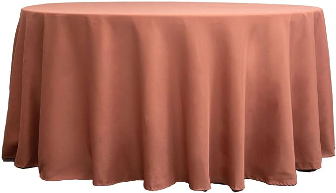 Tableclothsfactory 10PCS | 120" Wholesale Round Tablecloth Polyester Round Table Linens for Wedding Party Banquet Restaurant - Terracotta (Burnt Orange) for Party & Decorations - Image 6