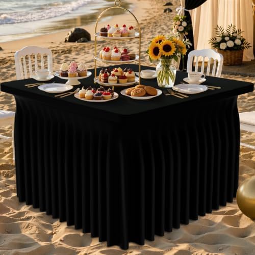 Smiry Spandex Elastic Fitted Table Cloth Skirt for 3FT Square Table - Image 5