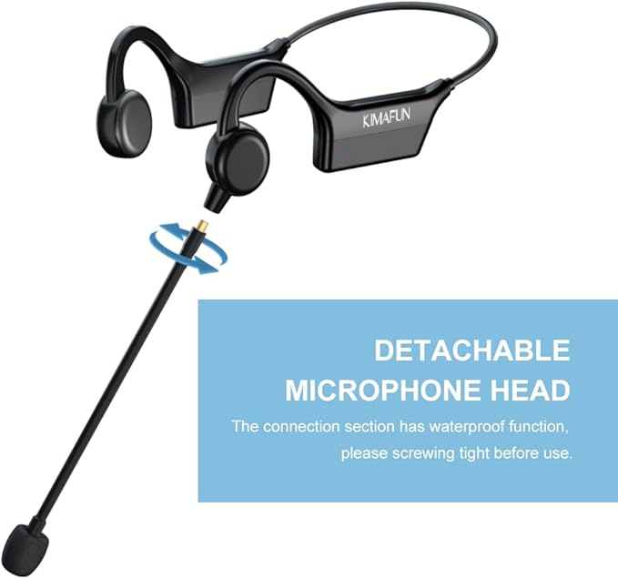 KIMAFUN 2.4G Fitness Headset Wireless Microphone, IP67 Waterproof Sweatproof Microphone for Water Aerobics, Swimming Coach, Fitness Instructor, Yoga, Spinning, Training, Teaching, Speakers, GWP91