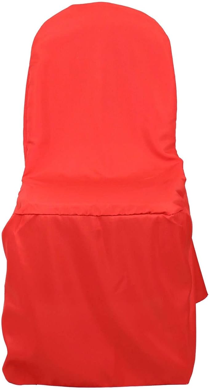 Efavormart 20PCS | Round Top Red Polyester Banquet Chair Covers Linen Dinning Chair slipcover for Wedding Party Event Catering - Image 6