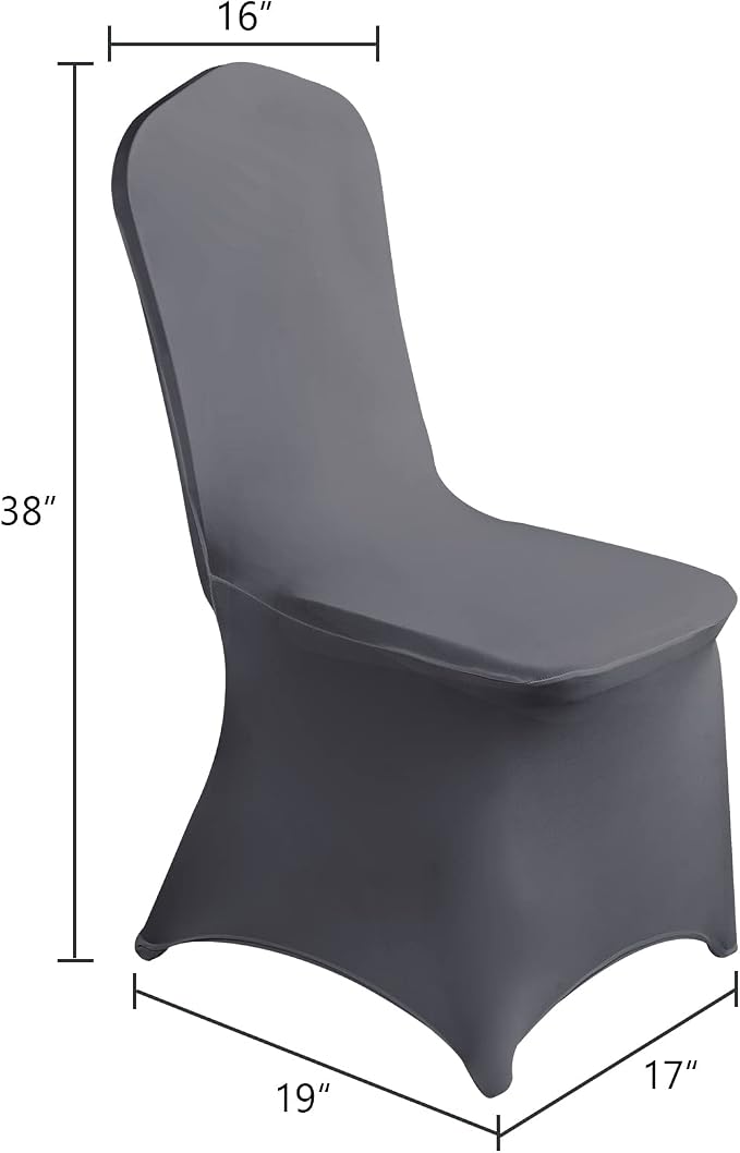 SuperO Waterproof Spandex Chair Cover 25PCS, Stretch Dining Chair Covers, Polyester Outdoor Chair Covers, Protector Stretch Chair Cover for Party Universal, Banquet, Wedding Event, Hotel(Grey) - Image 3