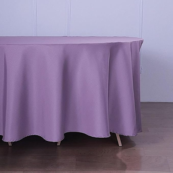 10 pcs 120 inch Amethyst Round Tablecloths Fabric Table Cover Linens | 120" Washable Fabric Table Cloth Covers for Wedding Party Polyester Reception Buffet Events Catering Dining Events Kitchen Dining - Image 5