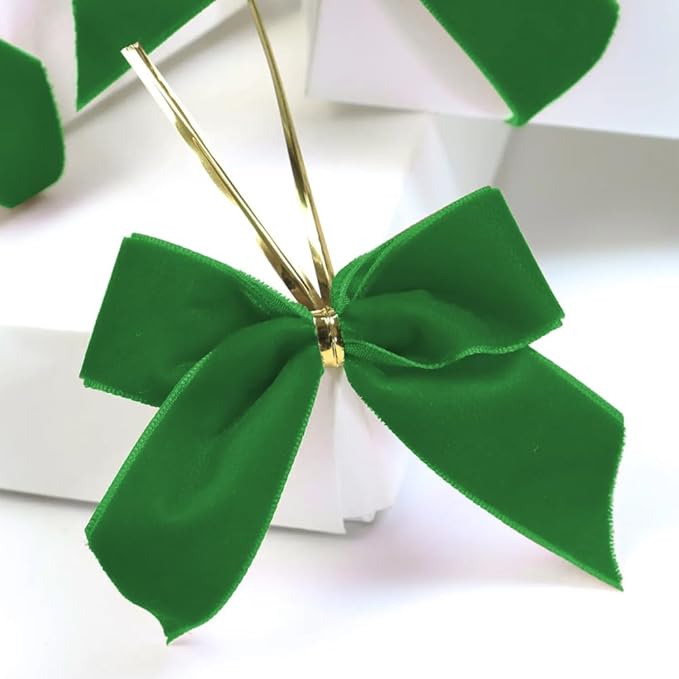 3/8" Wide Velvet Ribbon, 25 Yards - Thin Forest Green Velvet Ribbon on Spool for Crafts, Gift Wrapping, DIY, Hair Bows, Wedding Invitations, Parties, Valentine's Day, and Christmas