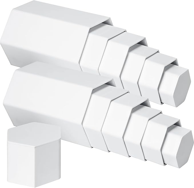 Jetec 6 Pcs Hexagonal Jewelry Display Risers Acrylic Stands,White | 6 Size, Hexagonal Market Display Risers, Acrylic Showcase for Jewelry, Model, Figures Organize Decoration, Table Stand - Image 3