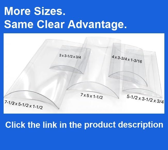 Durapak Supplies 50 PCS 3 x 3.5 x 0.75 PVC Plastic Mini Clear Pillow Box - Birthday Party Supplies, Wedding Favor, Retail Packaging Transparent Display, Craft Candy Treat Box - Image 9
