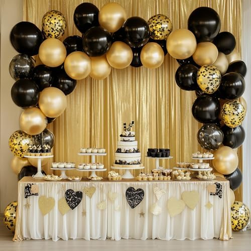 30ftx10ft Gold Backdrop Curtain for Parties, Wrinkle Free Glitter Photo Backdrop Drapes 6 Panels 5x10FT Shimmer Back Drop Cloth for Wedding Birthday Christmas Photography Background - Image 4
