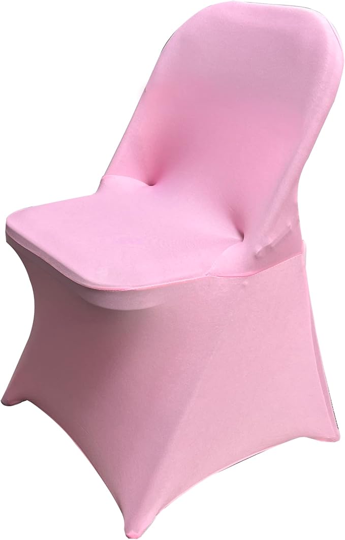 HAINARverS Folding Chair Covers for Wedding, 10pcs Pink | Stretch Spandex Washable Fabric Chair cover, Decoration Chair Cover for Wedding, Party, Banquet, Birthday, Conference, Event by HAINARverS