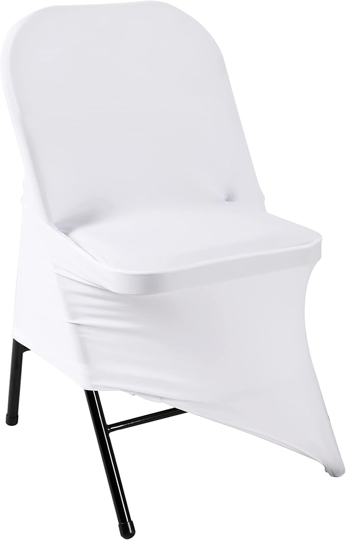 Spandex Chair Cover,25PCS,Living Room Folding Chair Covers,Removable Chair Covers Washable Protector Stretch Chair Cover for Party, Banquet,Wedding Event,Hotel(White) - Image 4