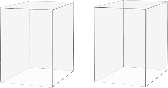 2 Pack Food Riser for Buffet Table Clear Acrylic Box 6" x 9" Display Stand Hollow Bottom No Lid for Catering and Events No Assembly by Marketing Holders by MarketingHolders