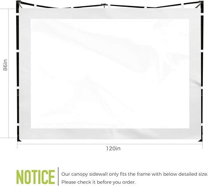 Instant Canopy Sidewalls for 10x10 Pop Up Canopy Tent, 300D Waterproof Material for Outdoor Events, Vendor Booths, and Privacy (Sidewalls Only, Canopy Not Included) (3 Pack, 10x10ft-clear Window)