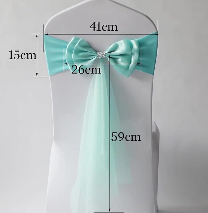 10Pcs Stretch Satin Chair Sashes Bows Chair Bands Decor for Hotel Wedding Reception Party Event Chair Cover Decoration Champagne - Image 4