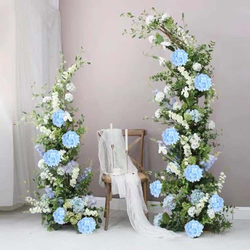 WEISPARK 100PCS Artificial Hydrangea Flowers, Fake Flowers Silk Hydrangea Full Flowers Heads with Stems for Wedding Home Party Shop Baby Shower Decor (Blue) - Image 4