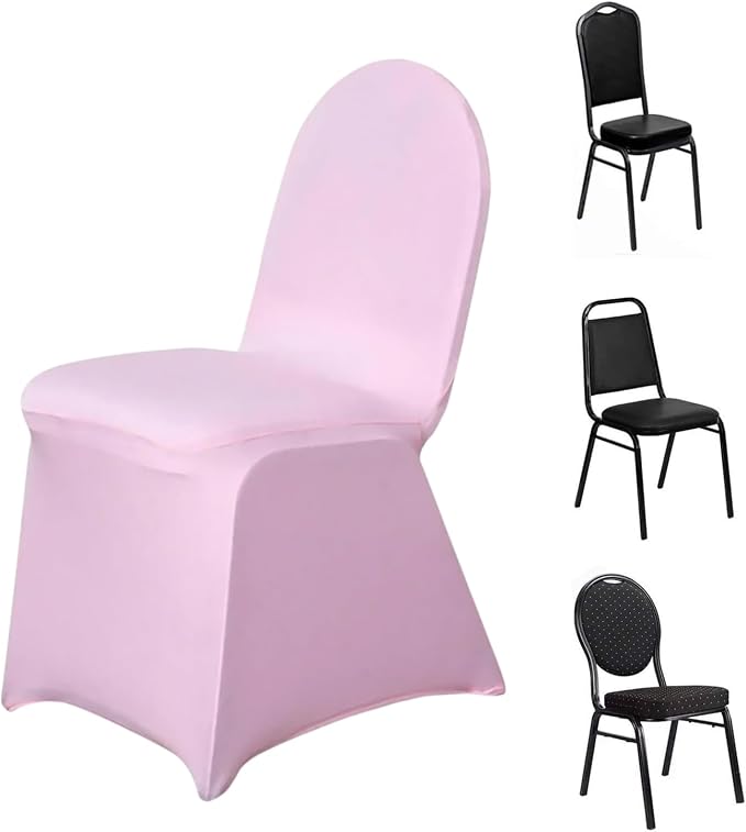 Efavormart 20 PCS Pink Premium Spandex Stretch Banquet Chair Covers for Dining Chairs Party Wedding Outdoor Events Slip Covers W/Foot Pockets Washable by efavormart