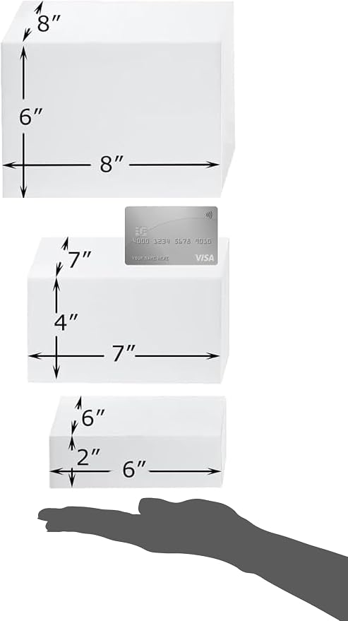 Red Co. Set of 3 Glossy White Acrylic Cube Display Nesting Risers with Hollow Bottoms - Image 3