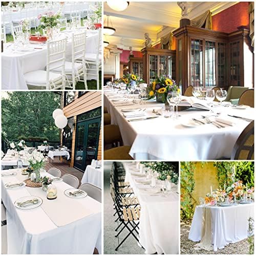 10 Pack White Tablecloths for 6ft Tables-90 x 132 Inch | Polyester Table Cover, Stain and Wrinkle Resistant Washable Fabric Table Cloth, Perfect for Wedding Banquet Parties - Image 7