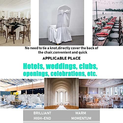 Polyester Stretch Chair Sashes Bands Organza Sash Bows Spandex Bows for Party Birthday Hotel Wedding Banquets Decoration (White 100 PCS) - Image 2