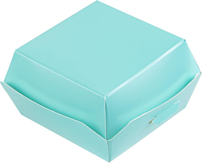 Restaurantware Turquoise Paper Mini Burger Box, 2.8 x 2 In, 100 Pack - Image 2