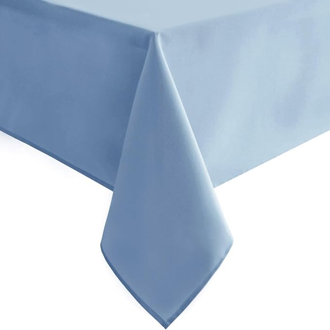Hiasan Dusty Blue Tablecloth for Rectangle Tables, 60 x 102 Inch, 1 Pack | Waterproof, Spillproof, Washable Fabric Table Cloth for Dining Room/Kitchen/Party/Banquet/Outdoor Picnic by Hiasan
